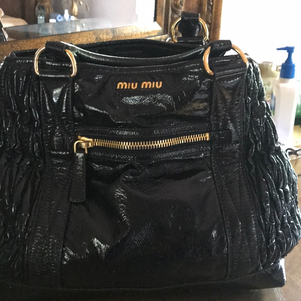 Black large size miu miu bag